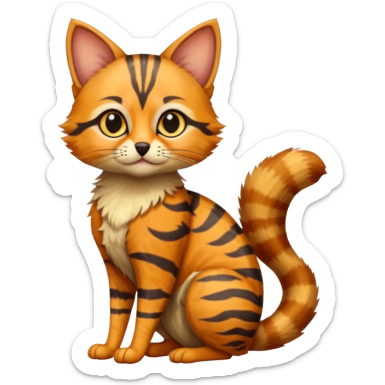 Civet-Genet-Numbat-Persian-cat-Ocicat-hybrid-fusion, full body sticker