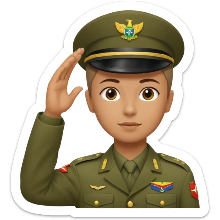 É PRA FAZER O UNIFORME DO **EXÉRCITO BRASILEIRO** NESSE SOLDADO FAZENDO CONTINÊNCIA  sticker