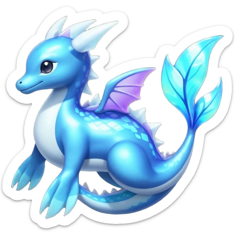 Shiny Colorful Iridescent Bioluminescent Glowing Neon Lapras-Meloetta-Vaporeon-Dialga-Suicune-fusion sticker