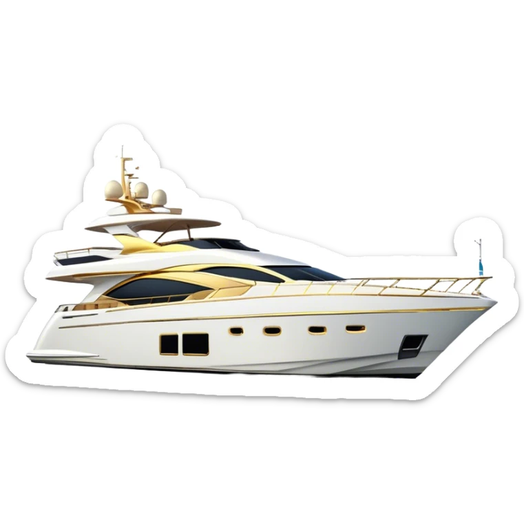 Luxury Yacht - Azimut 72 (Model Year: 2020) (Iconic colour: White with gold trim) sticker