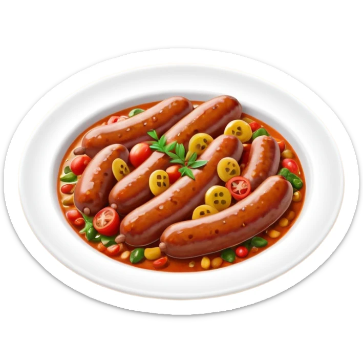 emoji of Rougail saucisse meal. Typical Reunion island meal sticker