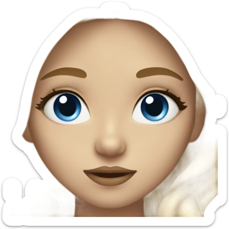 beautiful girl with blond, long and wavy hair. Blue eyes, a little dark blond eyebrows. Big lips  sticker