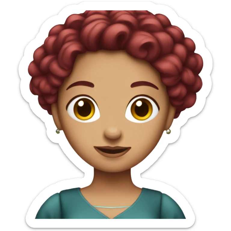 Woman with burgundy hair in a pretty dress sticker