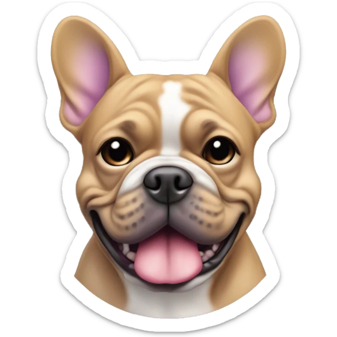 Tan and and lilac only at mouth ears and tail French bull dog sticker
