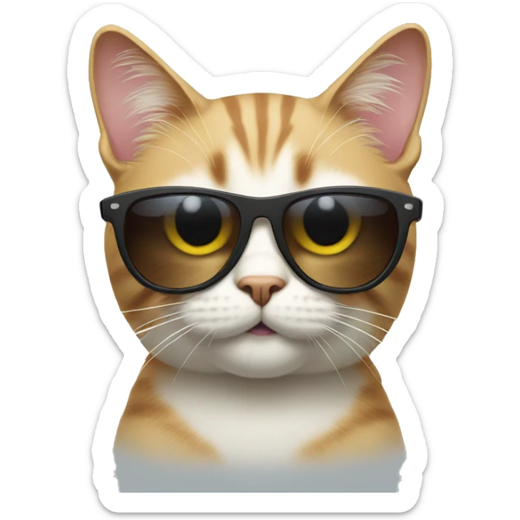 Cat with sunglasses sticker