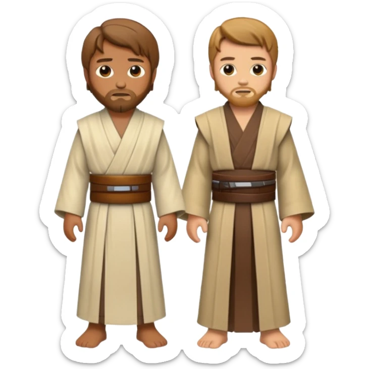 I can't star wars Style Emoji with Obi-Wan that Standing in Front of Anakin And Anakin Is Cut at half  sticker