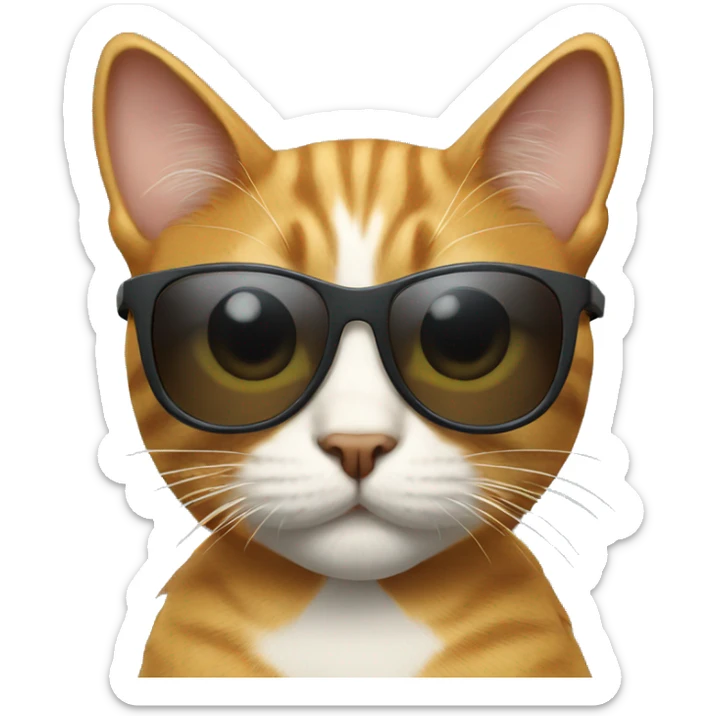 Cat with sunglasses sticker