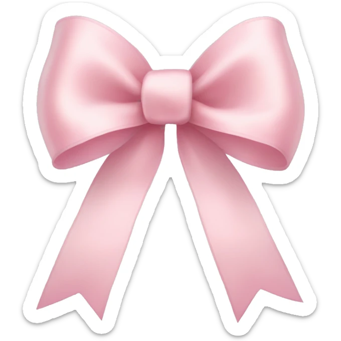 light pink ribbon bow sticker