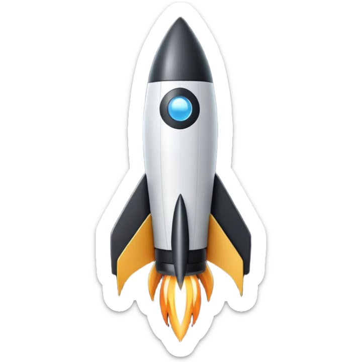 Create an emoji in which it is representing AI logo similarly like the logo of Chat GPT ,Gemini but different completely different and very professional not simple and try to make it in black and white colour . This AI named Vimaan means rocket AI so try to make it in sticker