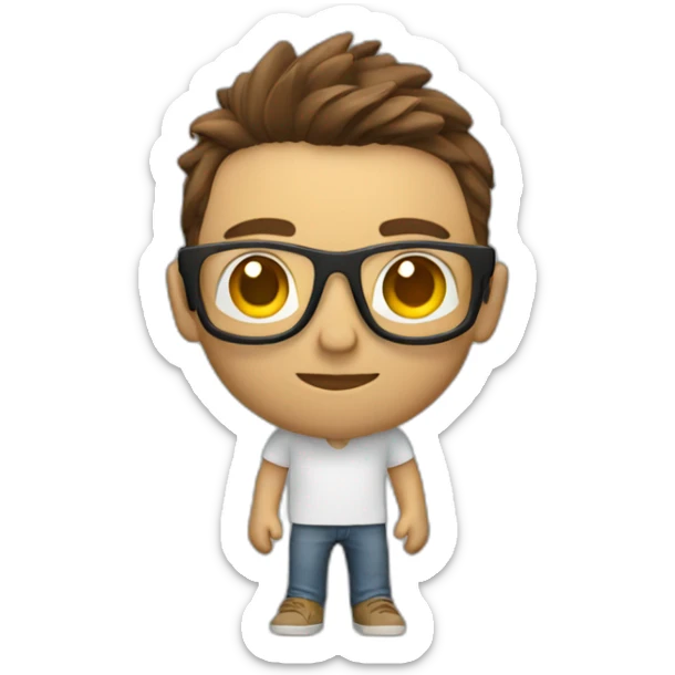 designer with 3d model sticker