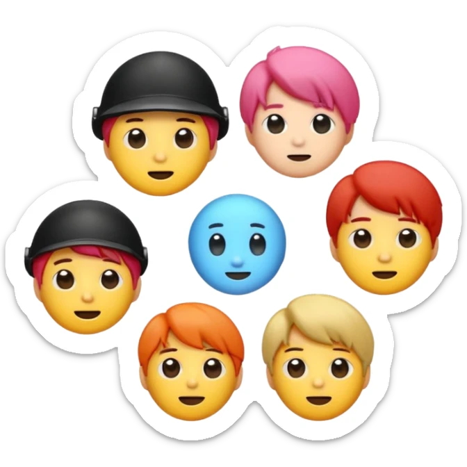 Puedes crear un emoticonos del logo de BTS y el logo de ARMY  sticker