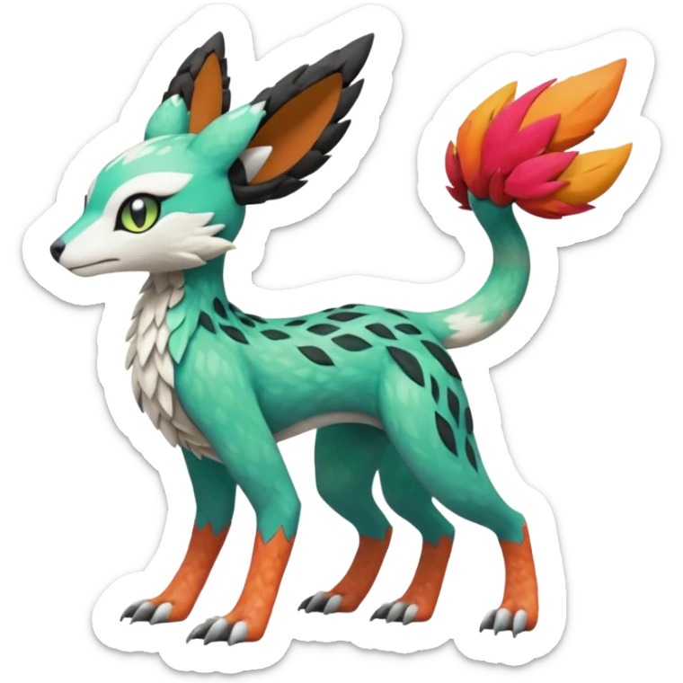 Meloetta-Vernid-Trico-Fionbri-Sergal-Pokémon-Fakémon-fusion-hybrid-creature sticker