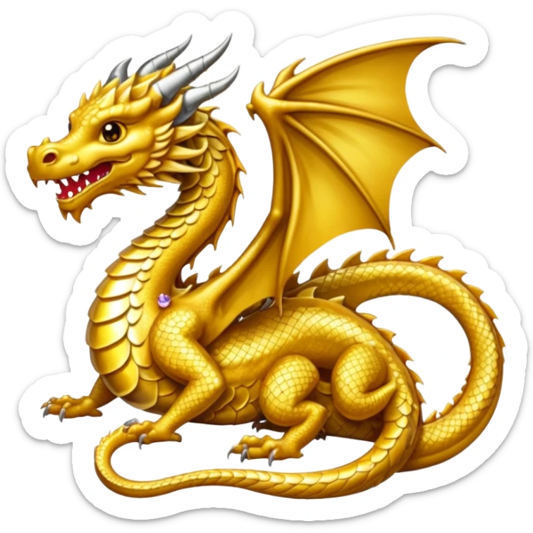 Dragon sitting on treasure  sticker