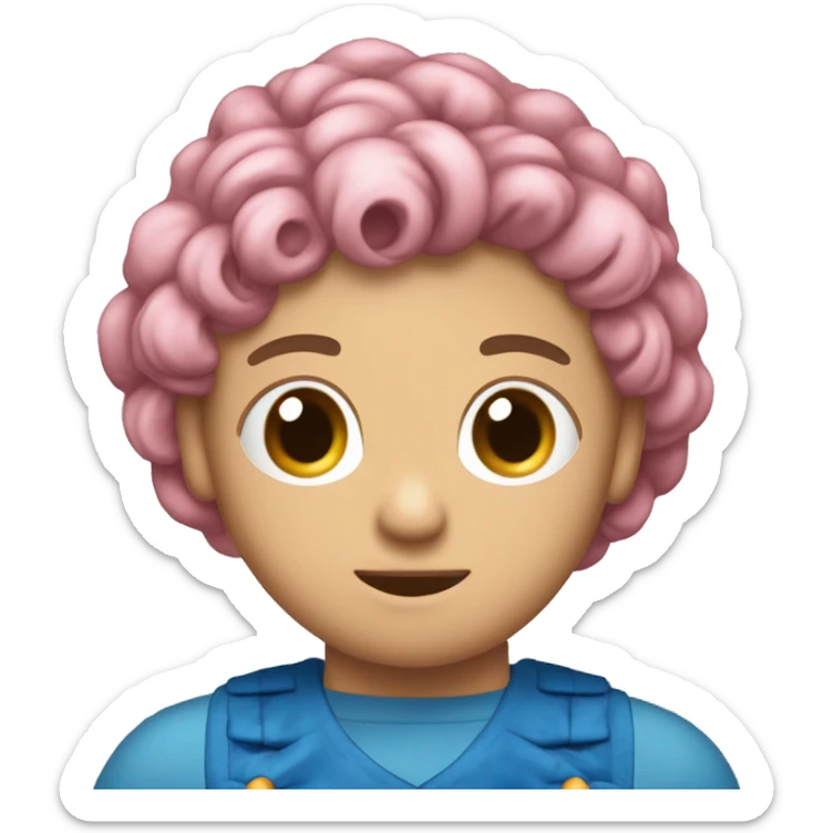 Scoiattolo con fiocco rosa che mangia una castagna assieme ad uno scoiattolo con maglia azzurra sticker