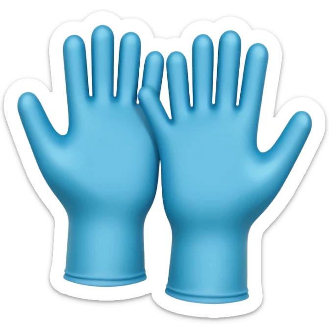 medical gloves object icon, latex gloves pair, 3D cartoon, mobile game icon style, centered, clean background, no text, no watermark
 sticker