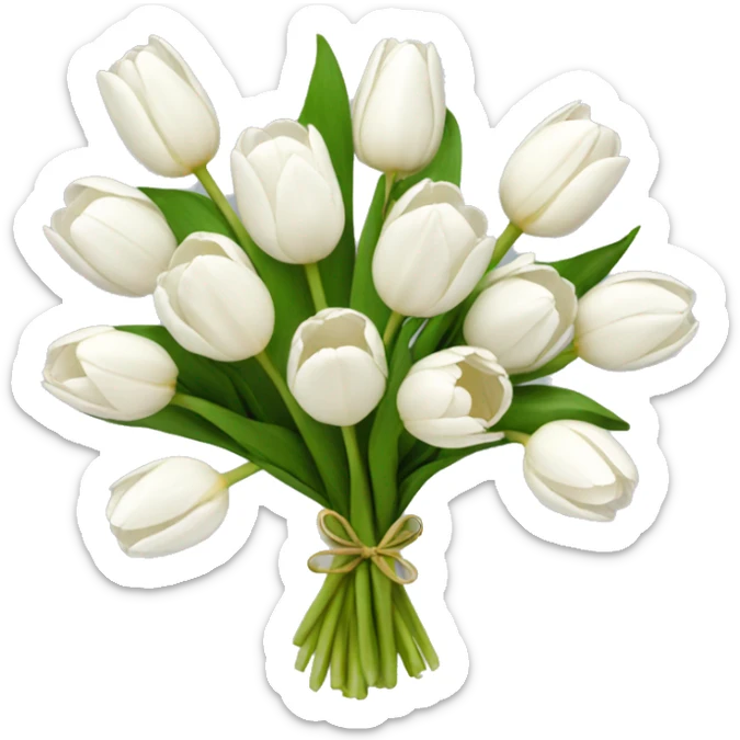 white tulip bouquet  sticker