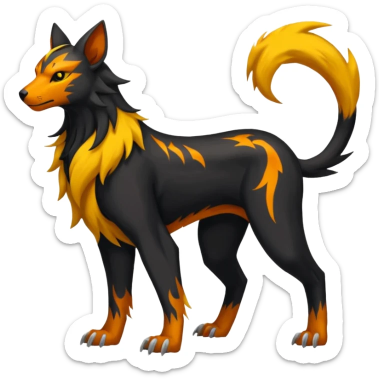 Manectric-Houndoom-Luxray-Bobcat-Fakémon-fusion-animal-creature, full body  sticker