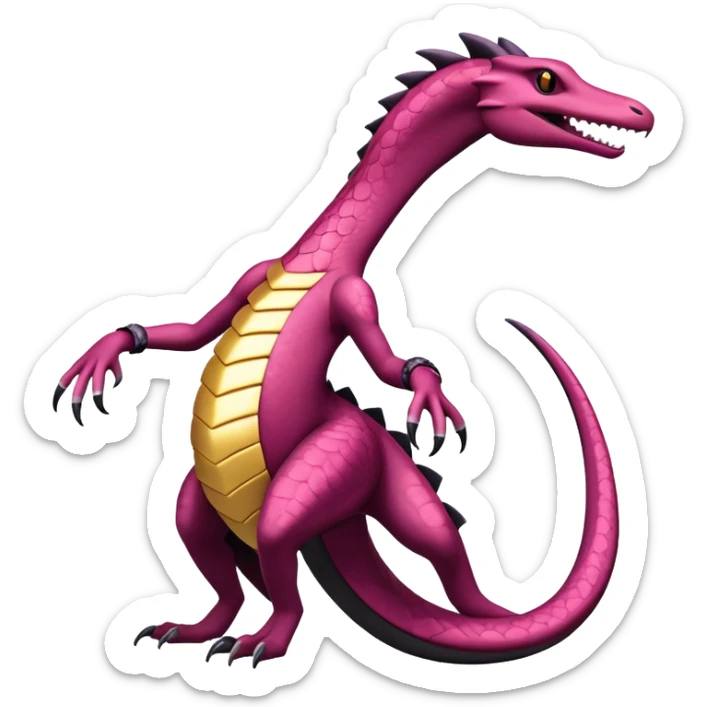 Shiny Gothic Salazzle-Heliolisk-Seviper-Pokémon-Fakémon full body sticker