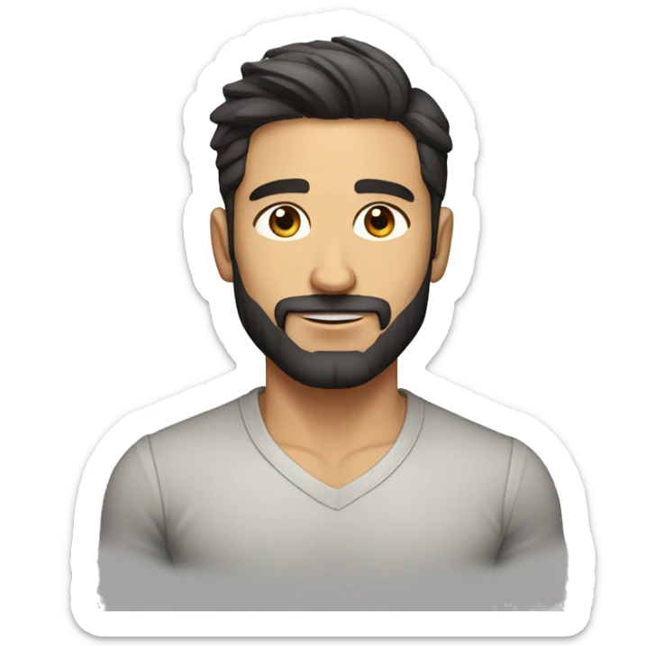 Fit guy with slight turkish genes and a beard with a nice outfit and shorter hair sticker