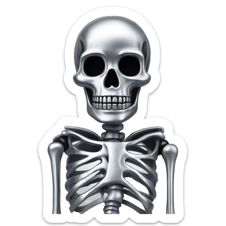 Skeleton made out of chrome sticker