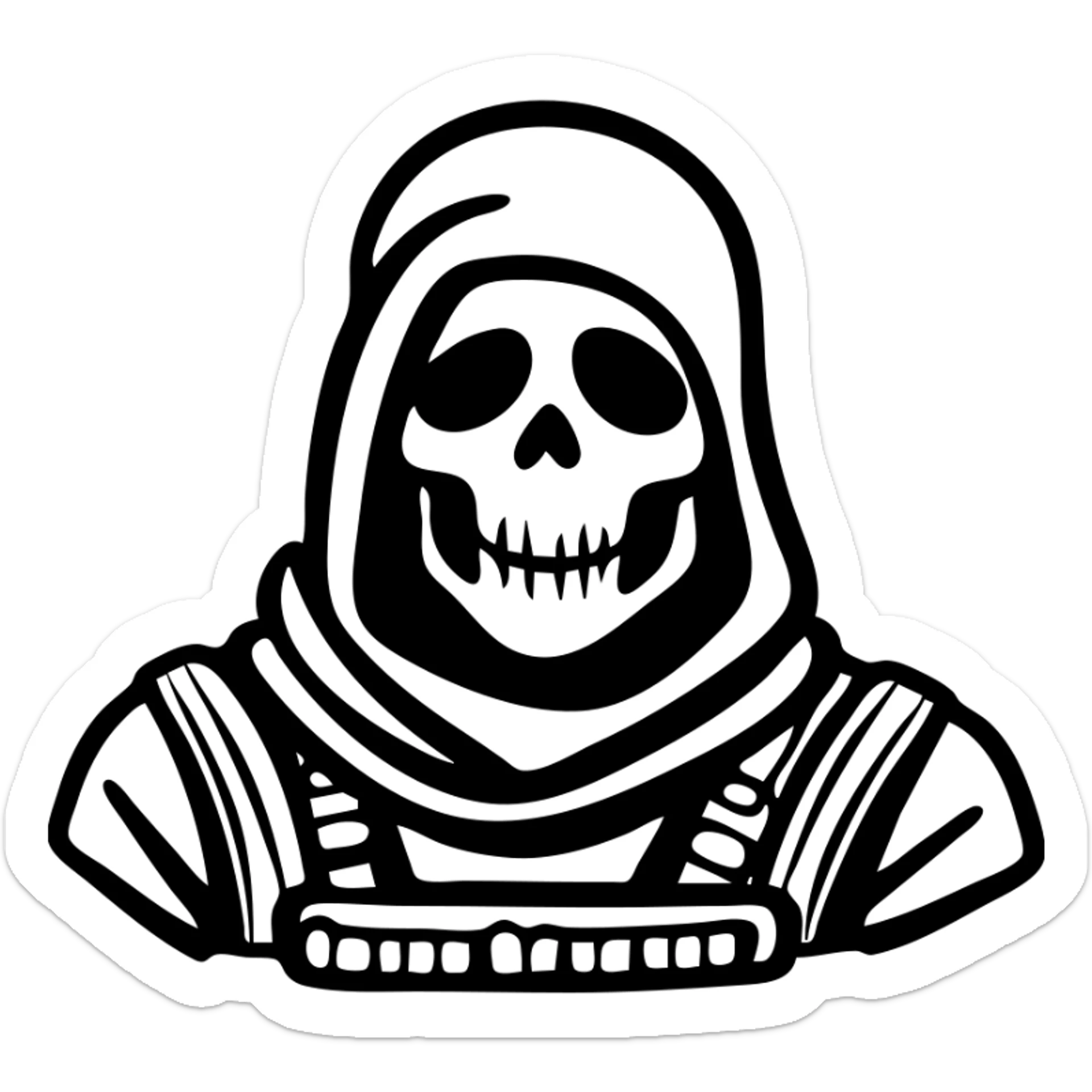 Call of Duty Ghost character with skull mask, tactical military outfit sticker