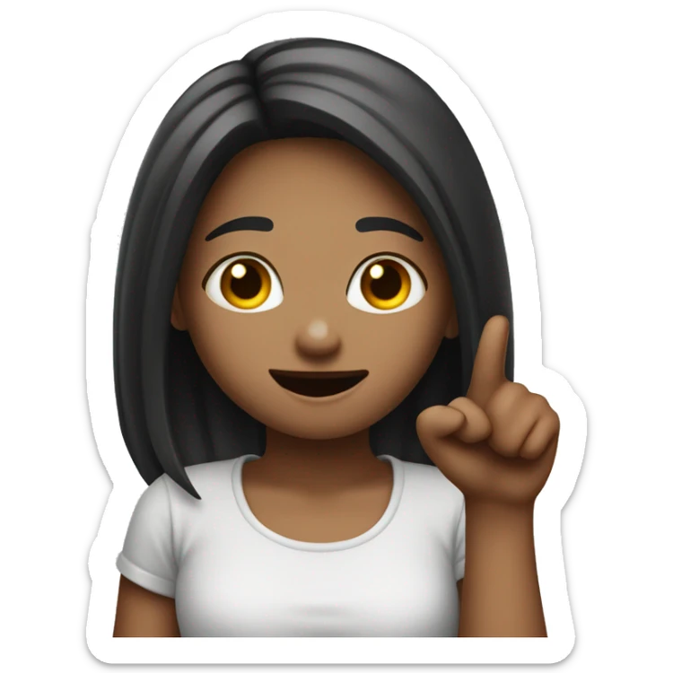 Create me an emojie with a girl sticking her tongue out and making an L with her two hands sticker