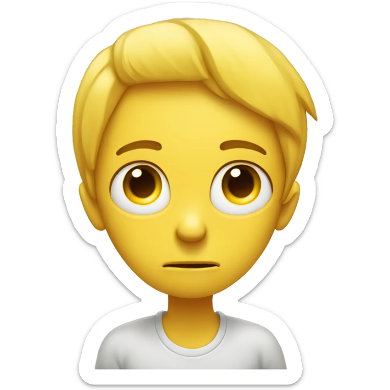 Small smile hiding a lot of pain. Struggling inside but trying to smile. hurt. Sad eyes. Simple yellow sticker