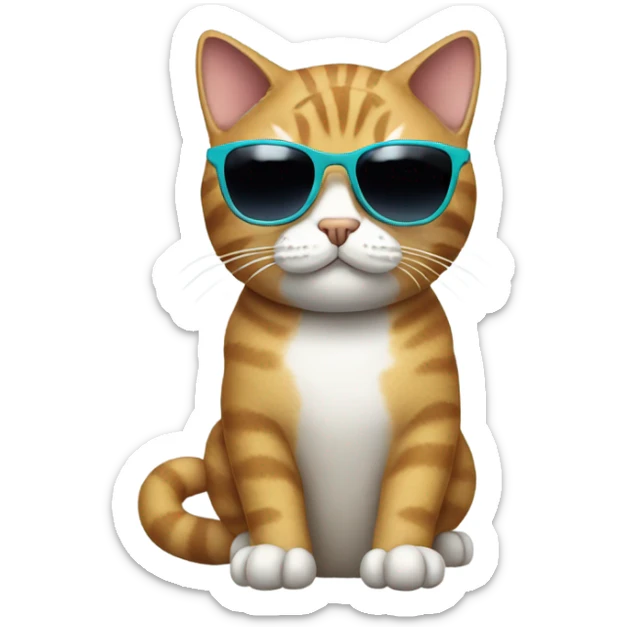 Cat with sunglasses sticker