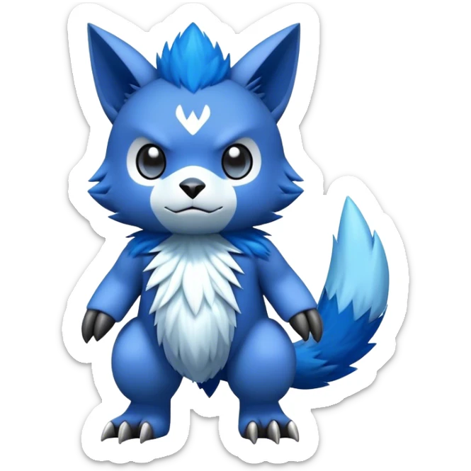 cute kawaii cool edgy futuristic Digimon-Fakemon-animal full body sticker