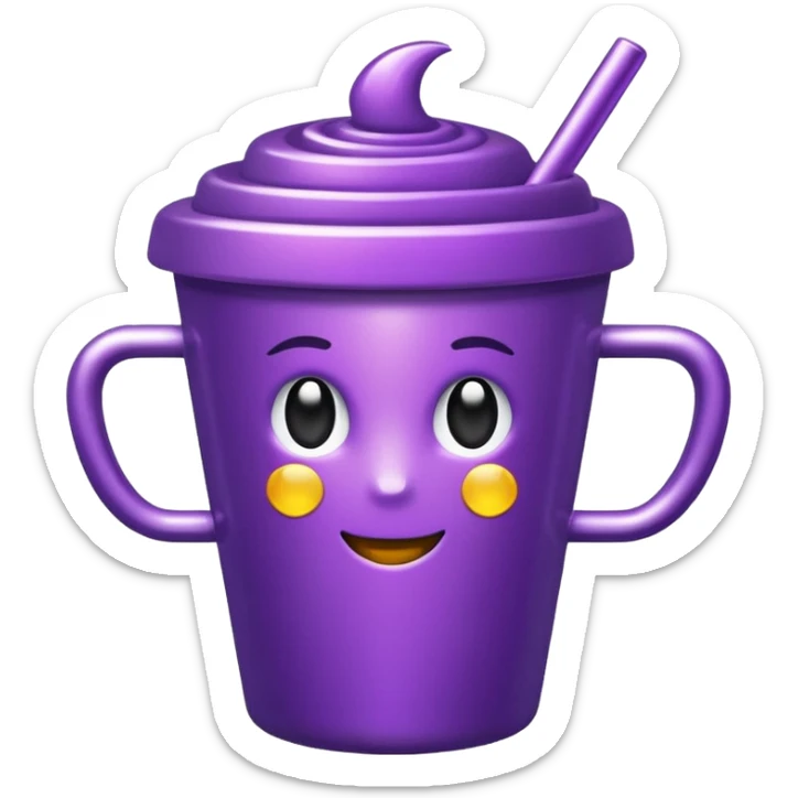 glitter purple cup sticker