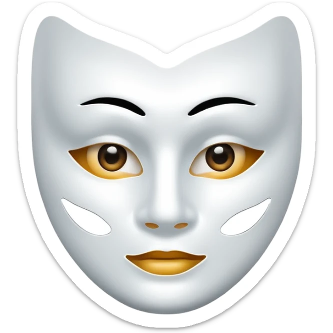 a sheet of white mask pack for face skincare beauty, except on the face, transpalent holes on eyes and mouth side sticker