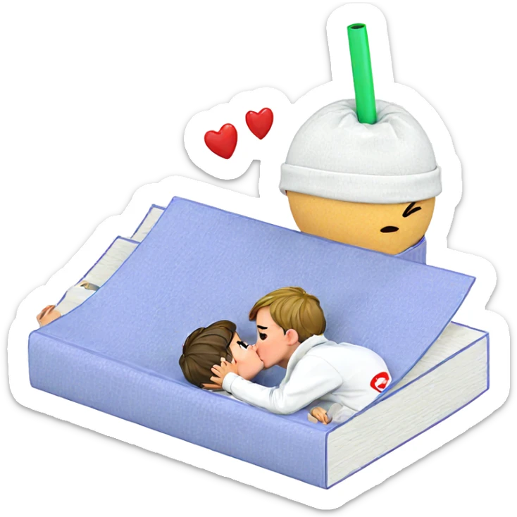 boys sharing a tender kiss sticker