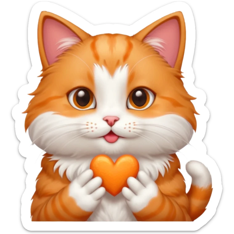 O pisica trimite pupici cu inimioare Sorinei sticker