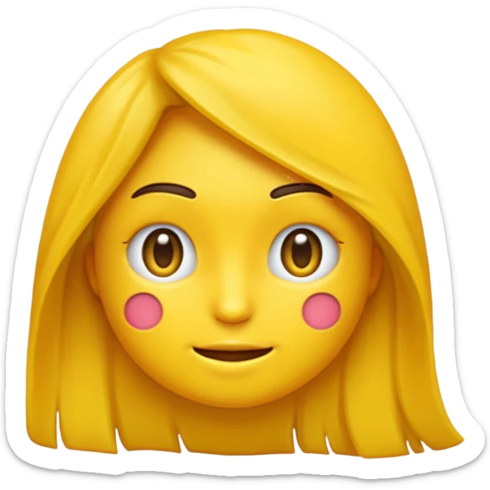 Emoji amarillo mordiéndose la uña (😊+💅)no se esta mordiendo la uña sticker
