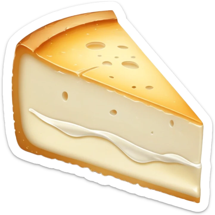 cinematic-realistic-brie-cheese-emoji,-featuring-a-creamy gooey center,-soft-ripened-cheese-with-a-delicate white rind-rendered-with-lifelike-detail-and-inviting,-natural-lightingwith a slice showing the gooey center sticker