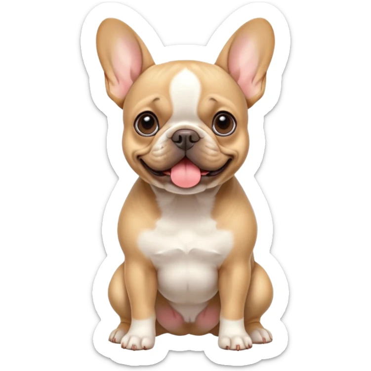 a full body of cute french bulldog sticker