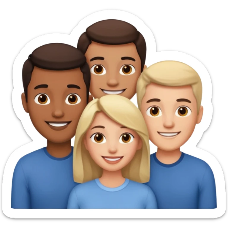 Un trouple : deux hommes  et une femme qui sont amoureux  ,  sticker