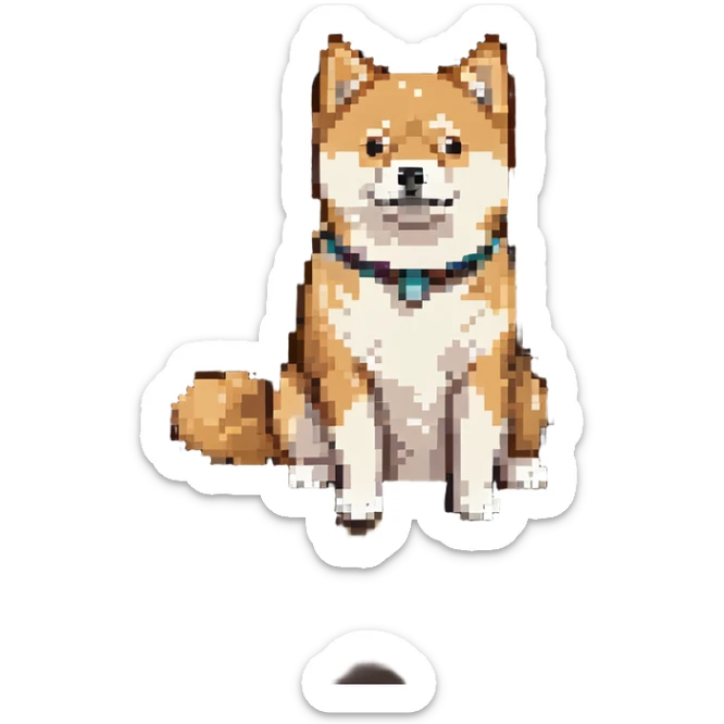 Shiba Inu sitting in a movie theater, monochromatic sticker