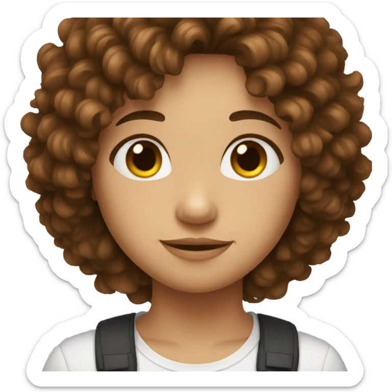 fluffy brown hair sticker