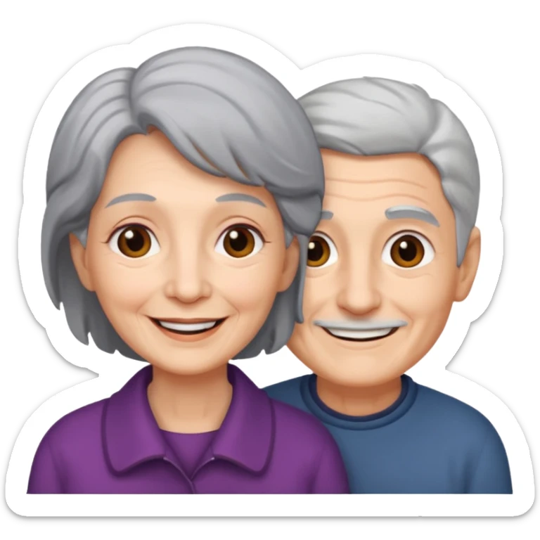 lo mismo que estas haciendo solo coloca alado de la abuela un hombre joven  sticker