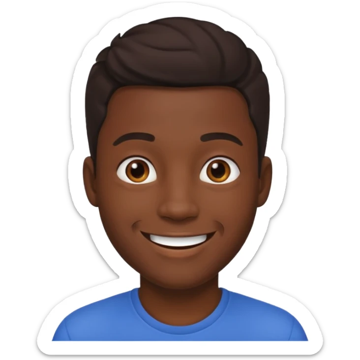 black young adult male with care free persona sticker