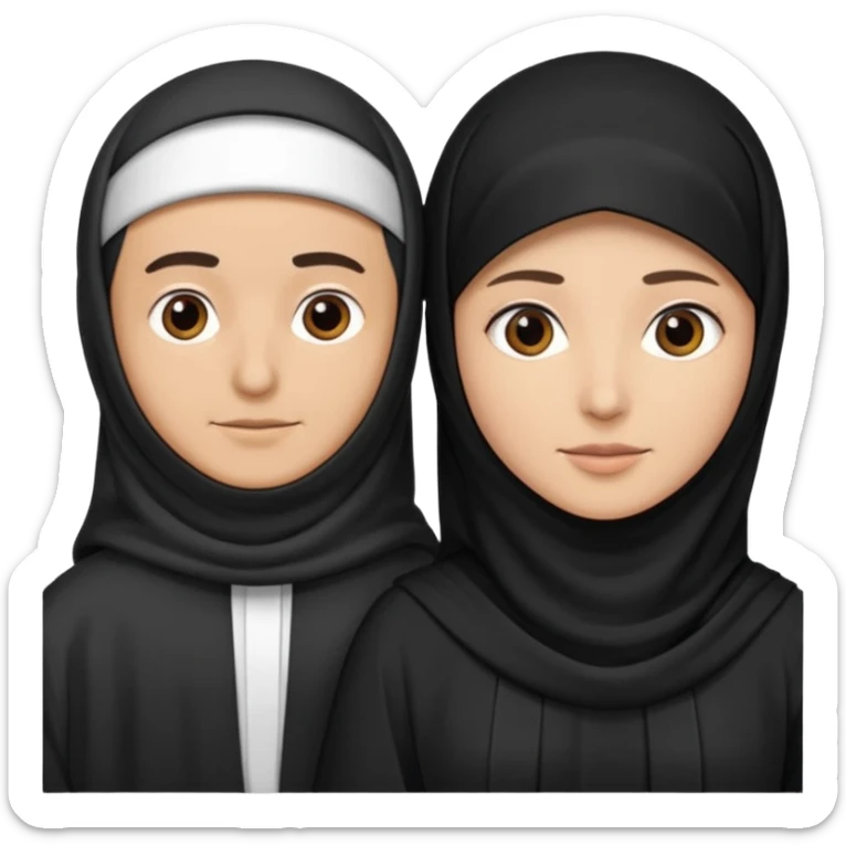 muslim couple, man in thobe woman in burka sticker