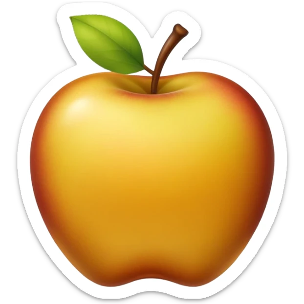 yellow-brown apple sticker