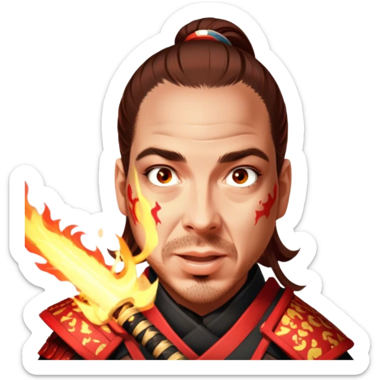 Fire-Wielding Samurai sticker
