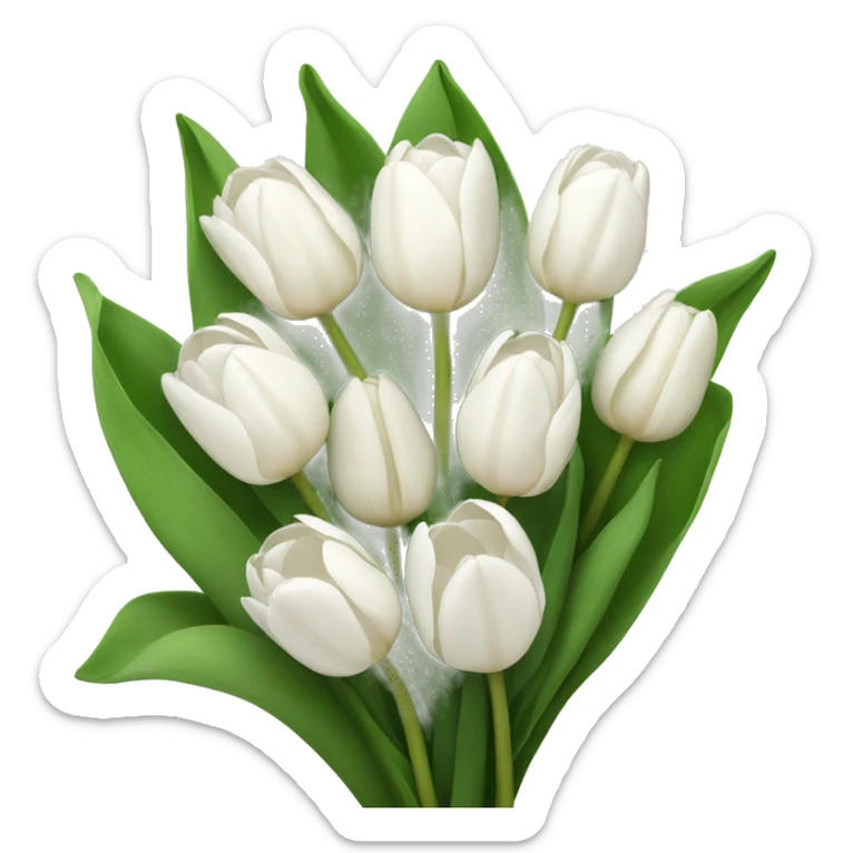 white tulip bouquet  sticker