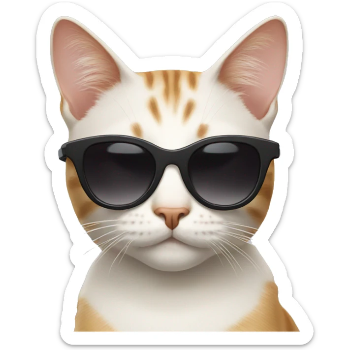 Cat with sunglasses sticker