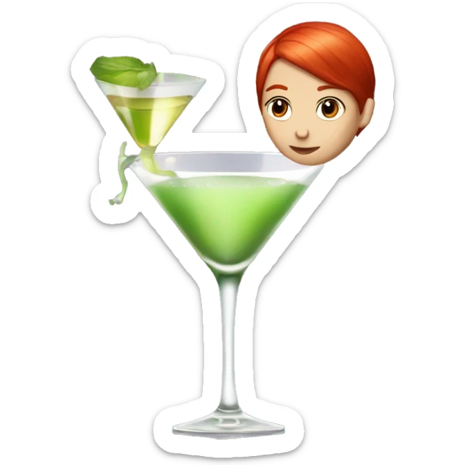 Pornstar martini but the person drinking has red hair and white skin  sticker