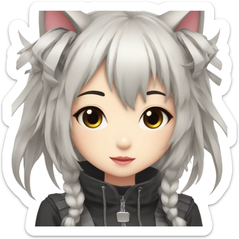 Edgy Kawaii Cute Cool Beautiful Elegant Pretty Anime Catgirl sticker