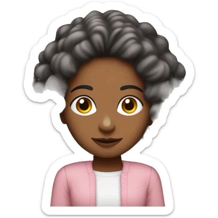 uma mulher branca, loira de cabelos longos com olhos castanhos, usando roupas modernas em tons de rosa vibrante  sticker