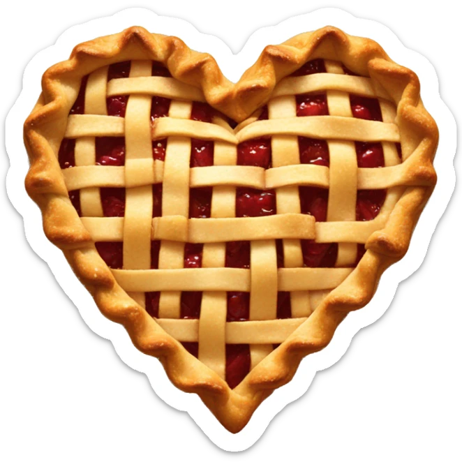 A heart made of an apple pie sticker